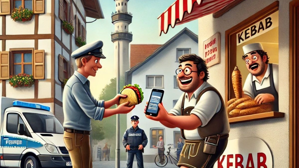 Ilustracija zamjene mobitela za kebap