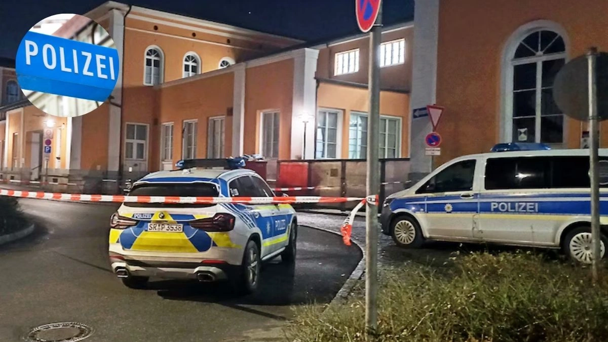 Policijska auta ispred kolodvora u Passau