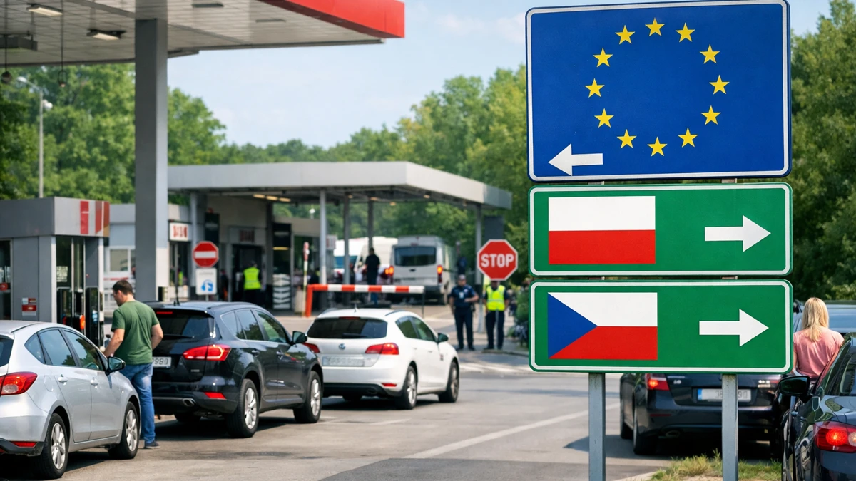 Automobili čekaju na benzinskoj postaji blizu granice dok vozači toče gorivo u susjednoj zemlji zbog nižih cijena.