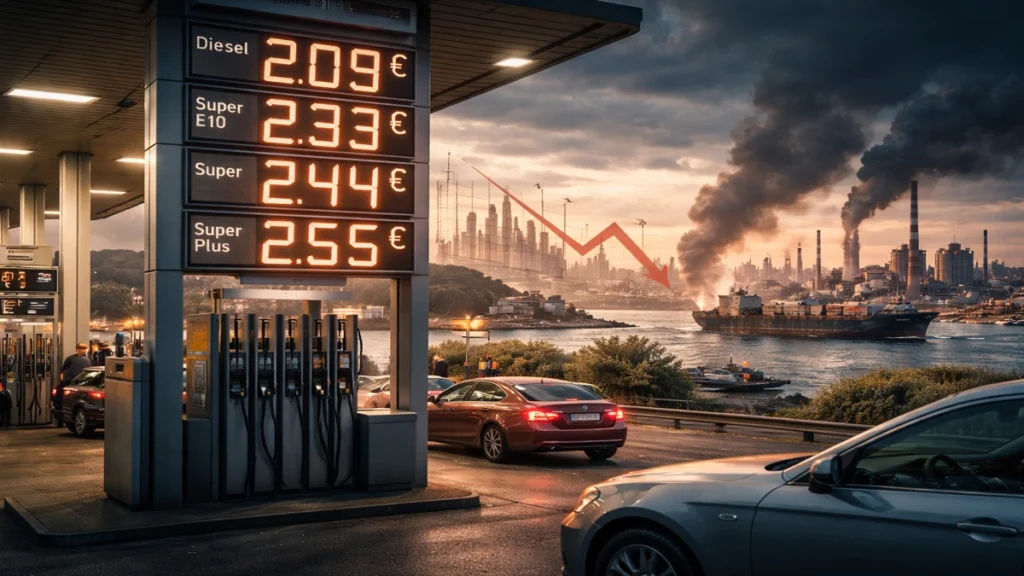 Automobili na benzinskoj pumpi u Njemačkoj dok rast cijena energije pogađa gospodarstvo