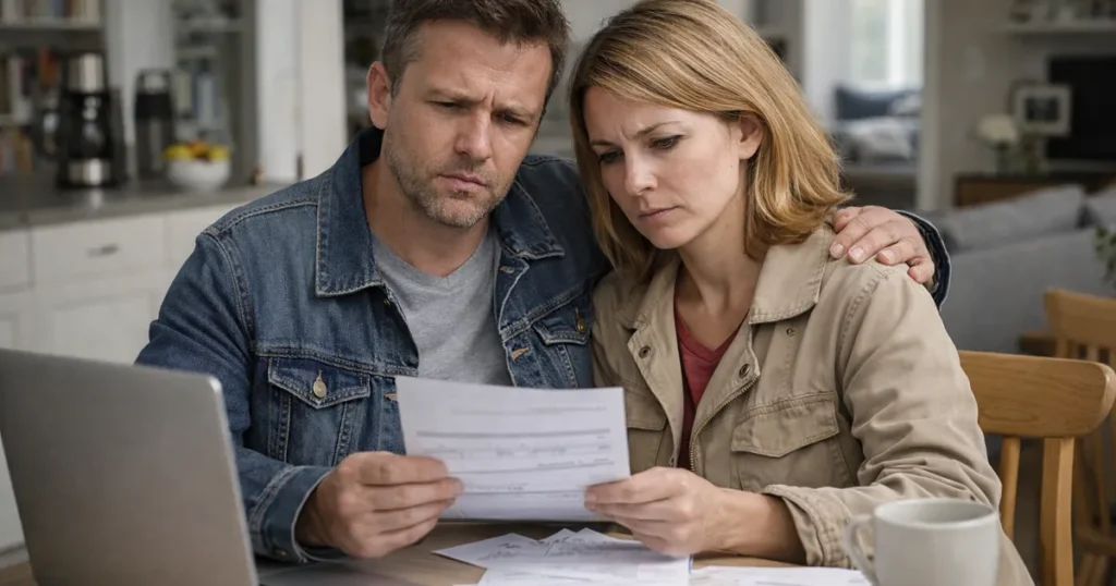 Bračni par u Njemačkoj pregledava račune i troškove za kućanstvo