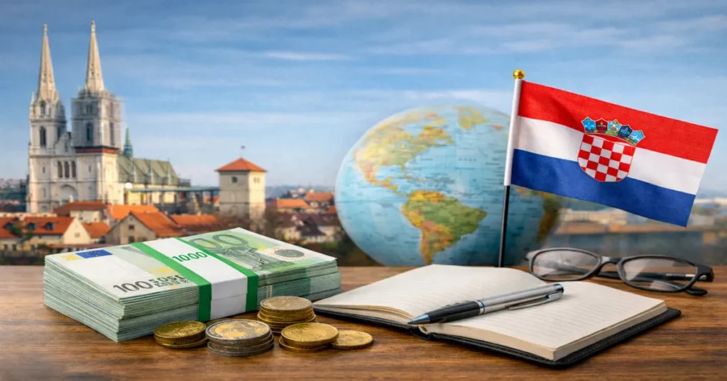 Donacije Hrvatima izvan Hrvatske simbolično prikazane kroz novac, zastavu i bilježnicu