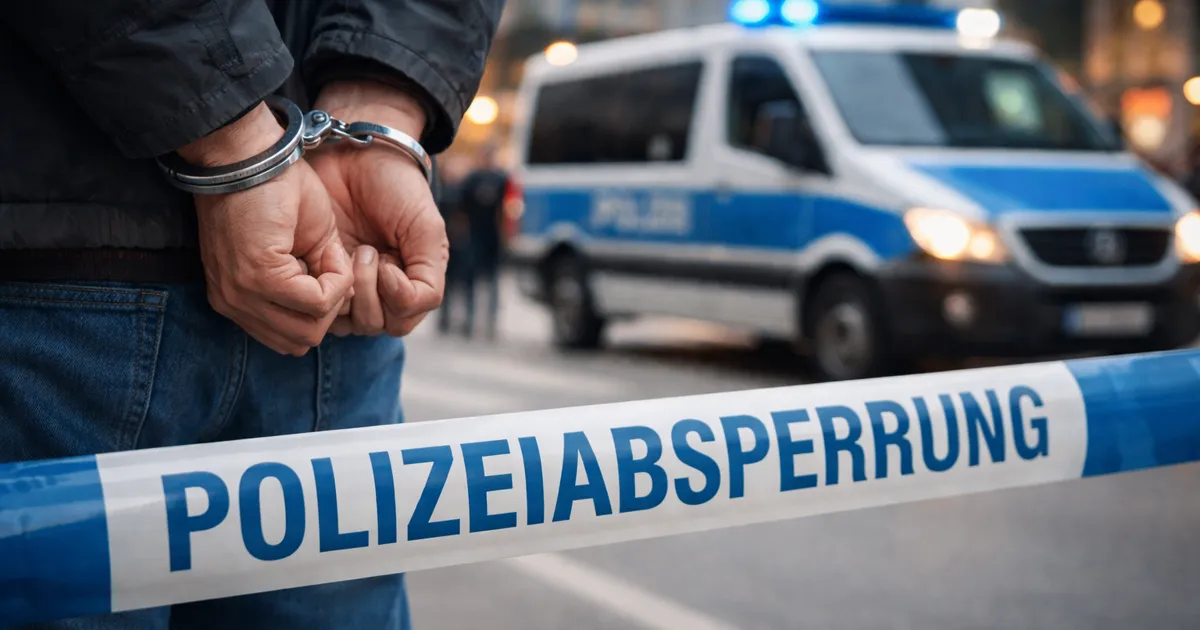 Policija u Njemačkoj i uhićenje osumnjičenog uz policijsku traku na ulici