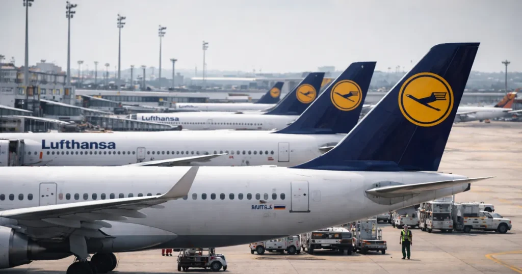 Lufthansa avioni parkirani na aerodromu tijekom štrajka pilota