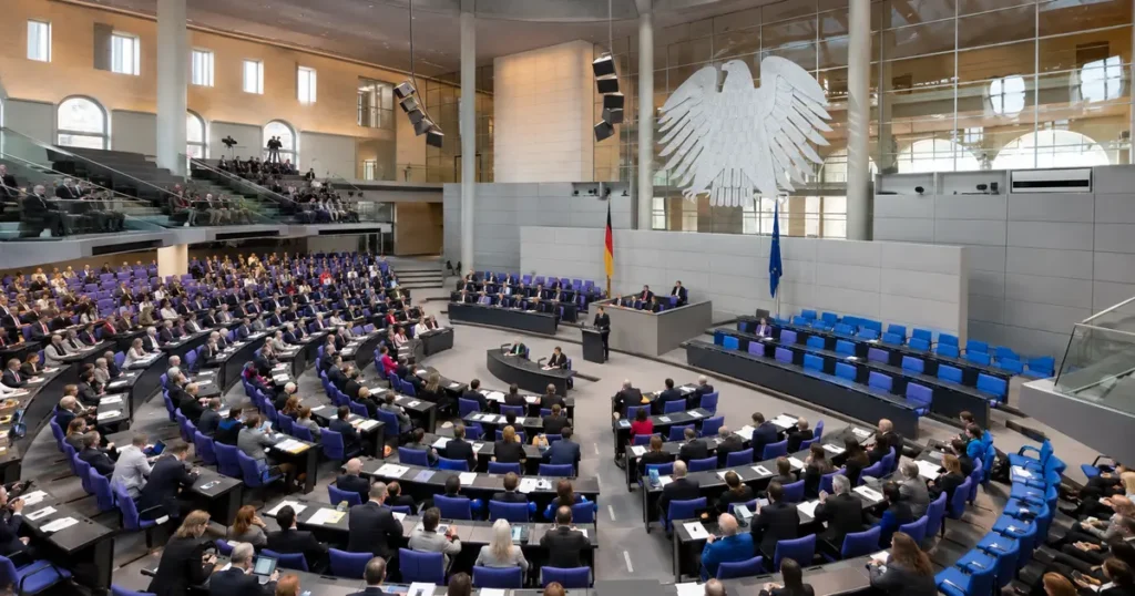 Njemački Bundestag tijekom sjednice o političkim pitanjima i demokratskom poretku