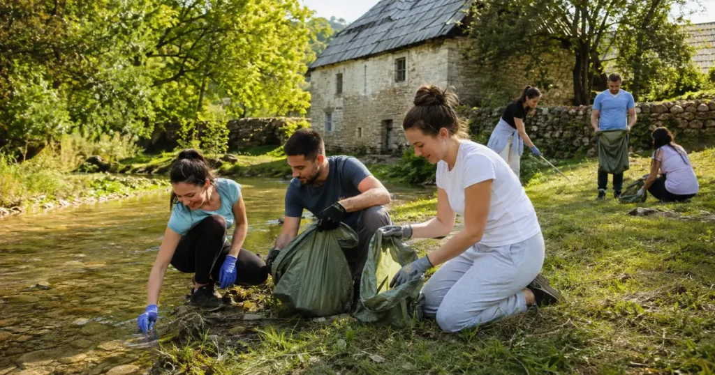 Mladi Hrvati volontiraju uz rijeku i pomažu u očuvanju prirodne i kulturne baštine Like