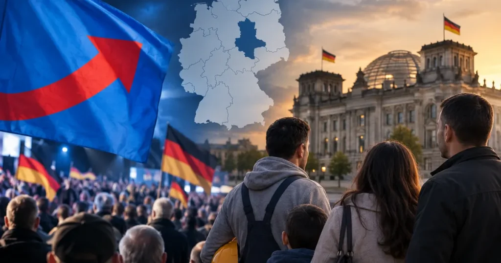 Ilustracija o pobjedi AfD-a u Sachsen-Anhaltu i mogućim političkim posljedicama za dijasporu u Njemačkoj