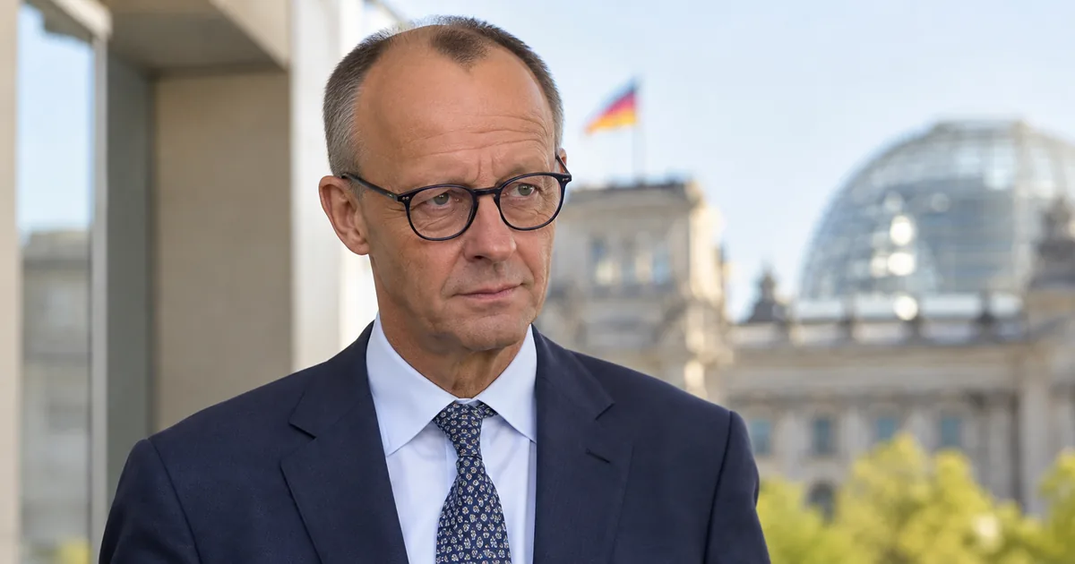 Njemački kancelar Friedrich Merz ispred zgrade Bundestaga u Berlinu.